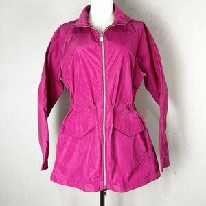 Athleta Jacket Womens Small Westerly Pink Windbreaker Cinched Waist Pockets‎